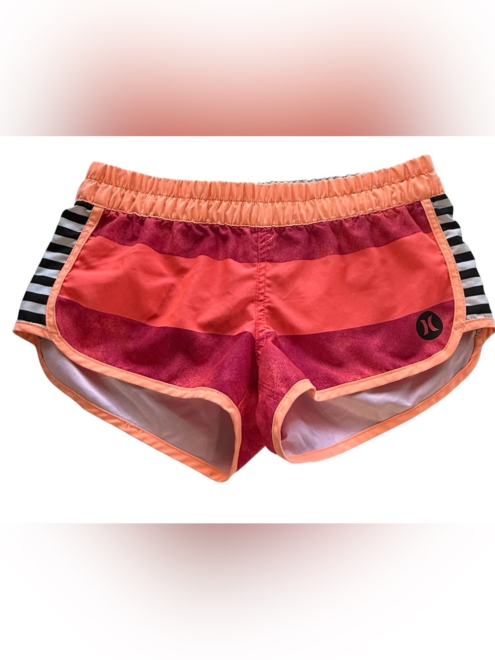 Women’s Hurley Supersuede Printed Beachrider Boardshorts Coral/Red Stripes